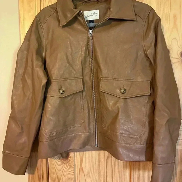 Universal Thread Brown Faux Leather Zip Up Jacket Size‎ Medium - Picture 6 of 10